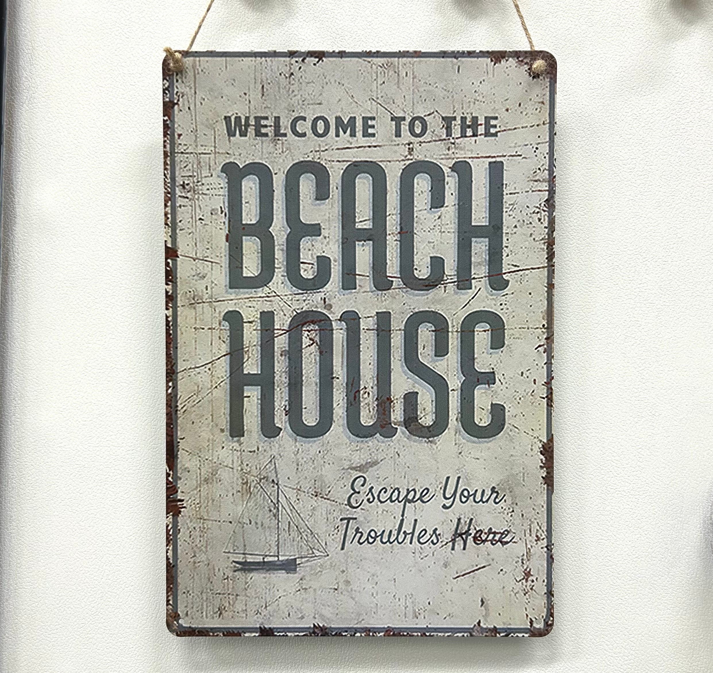 Vintage bord "Welcome to the Beachhouse"