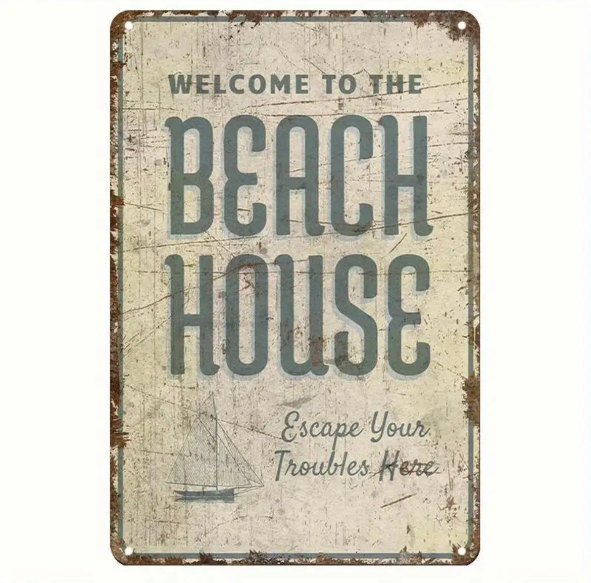 Vintage bord "Welcome to the Beachhouse"