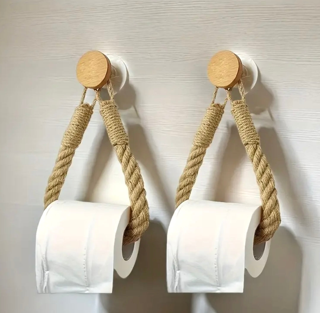 Toiletpapierhouder van touw, set van 2