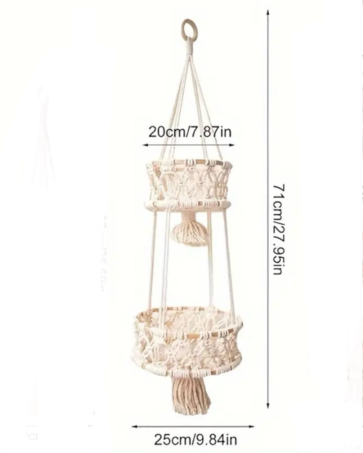 Boho 2-laags Hangbasket