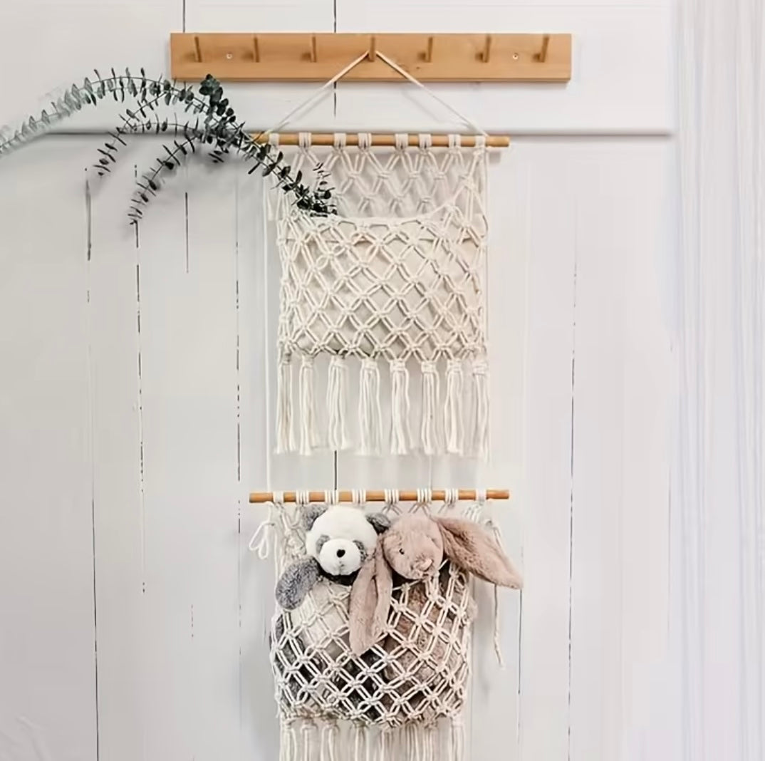 Macramé Organizer met 2 zakken