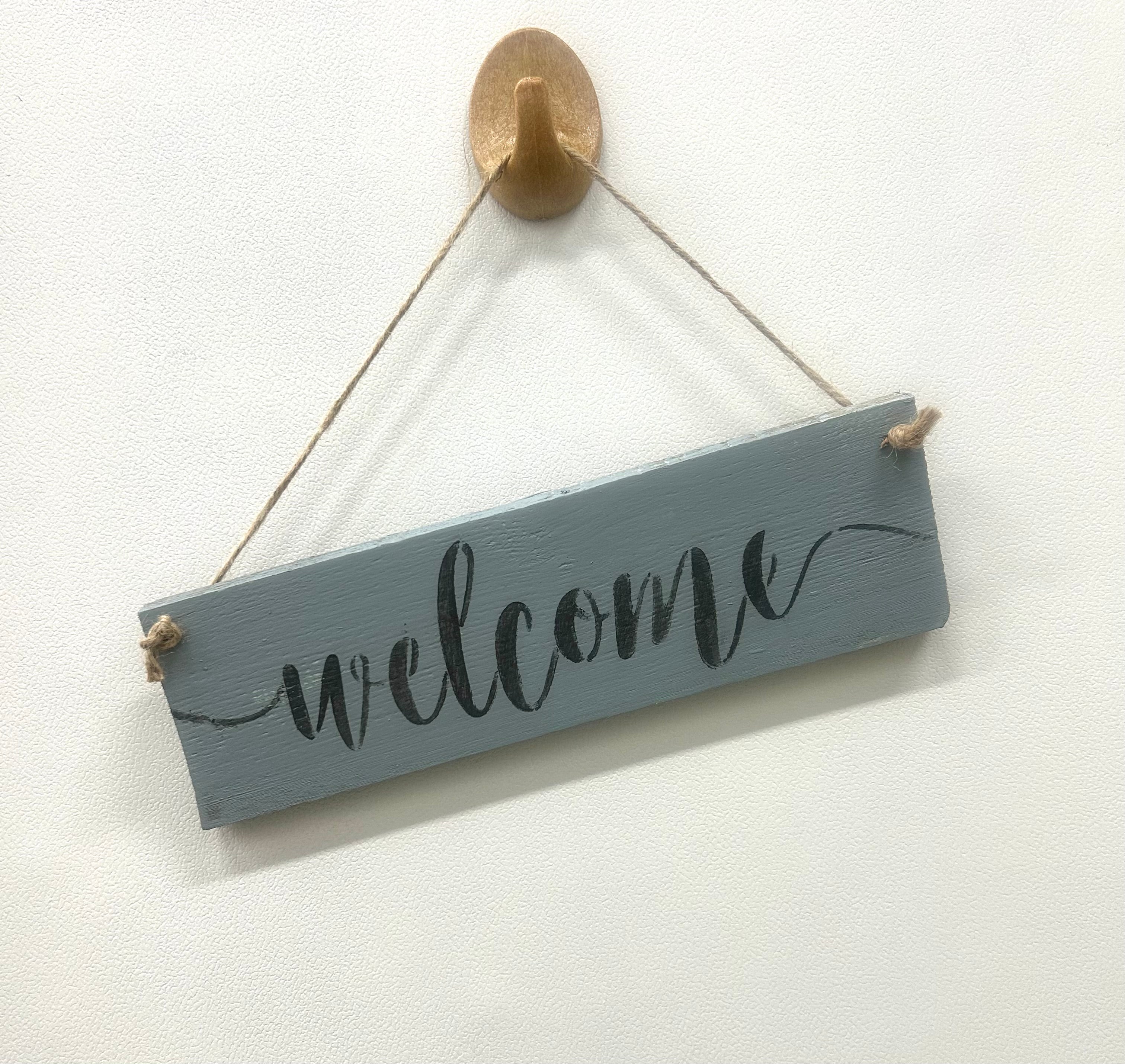 Stoer houten bord WELCOME