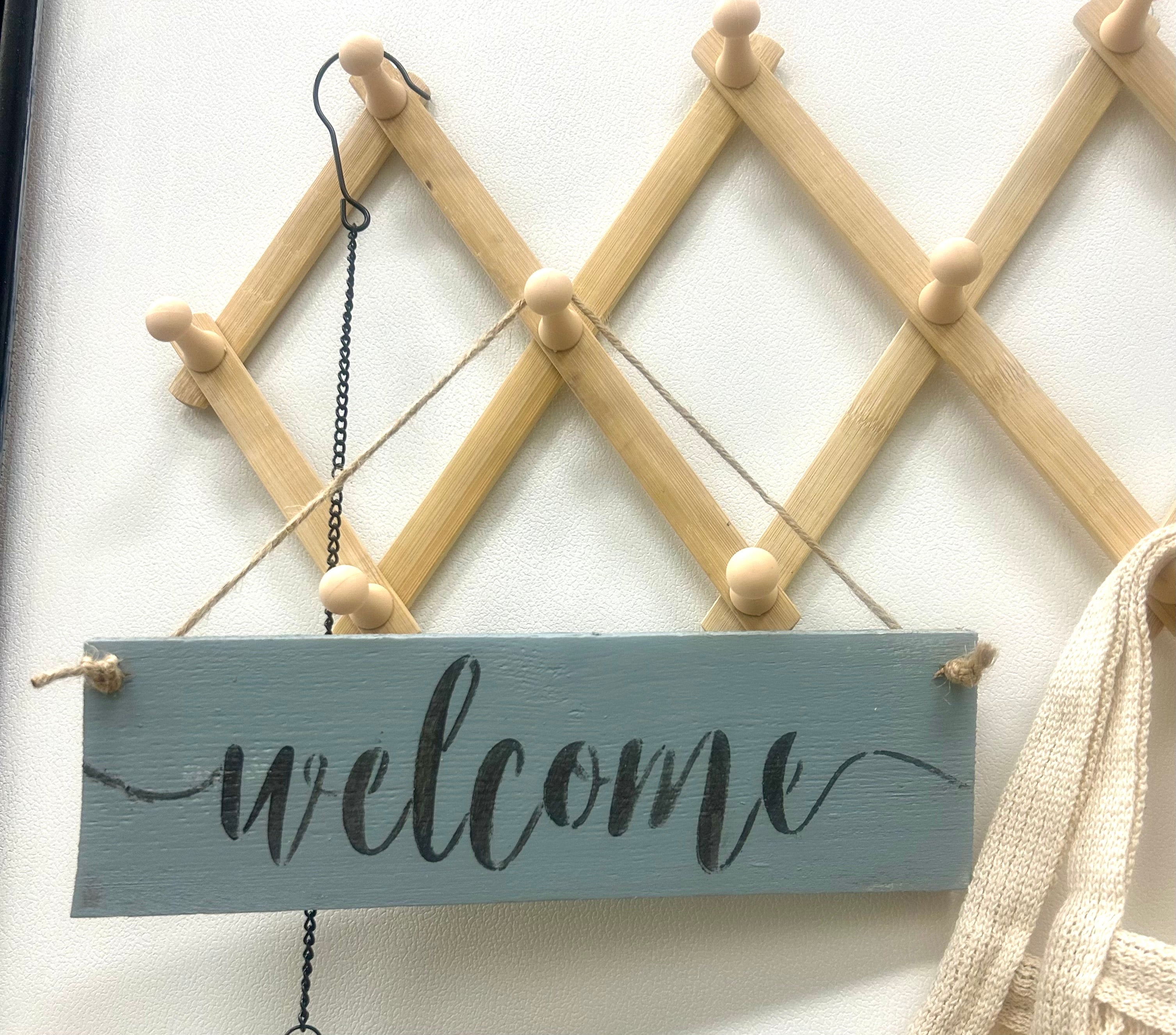 Stoer houten bord WELCOME