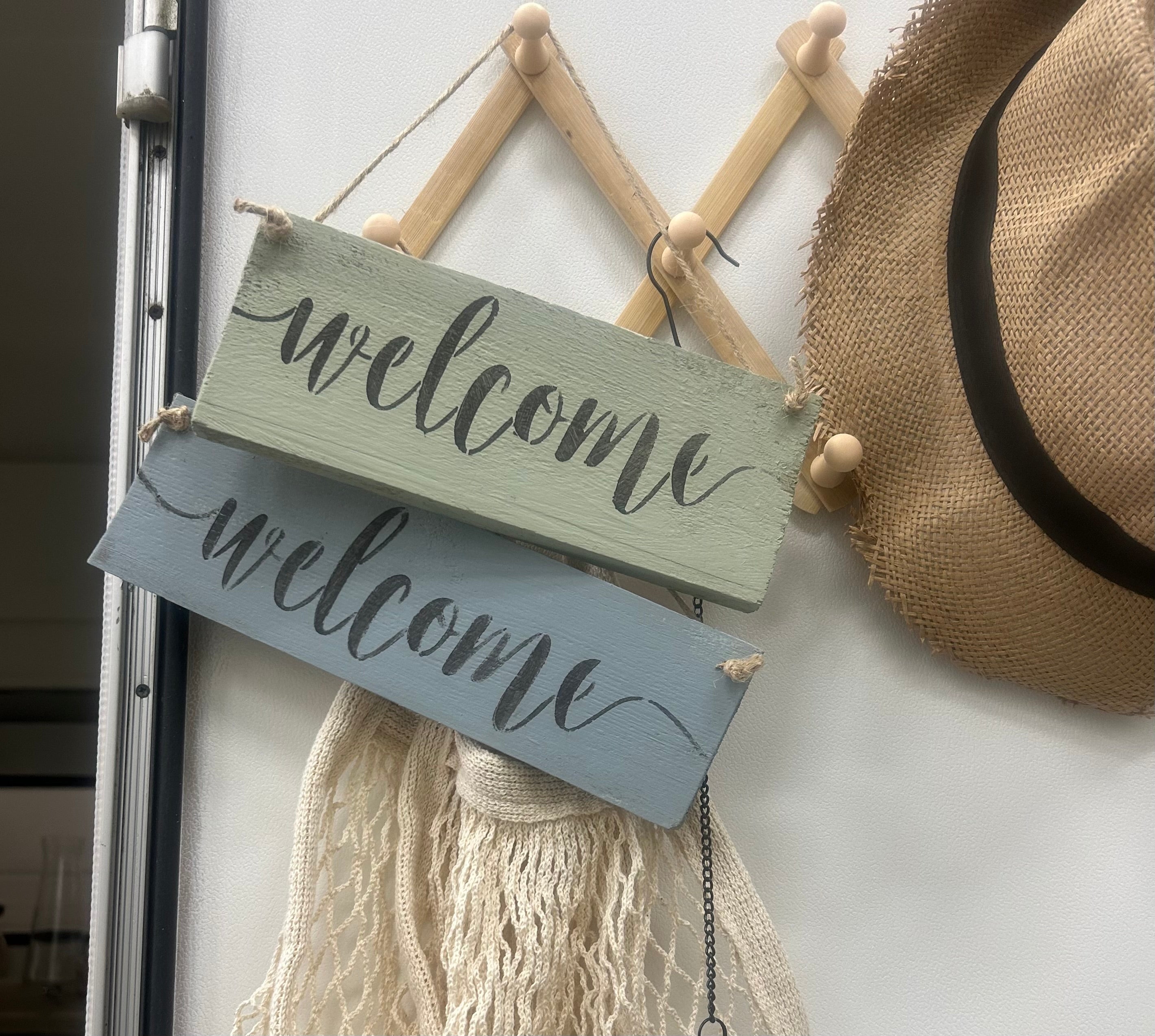 Stoer houten bord WELCOME