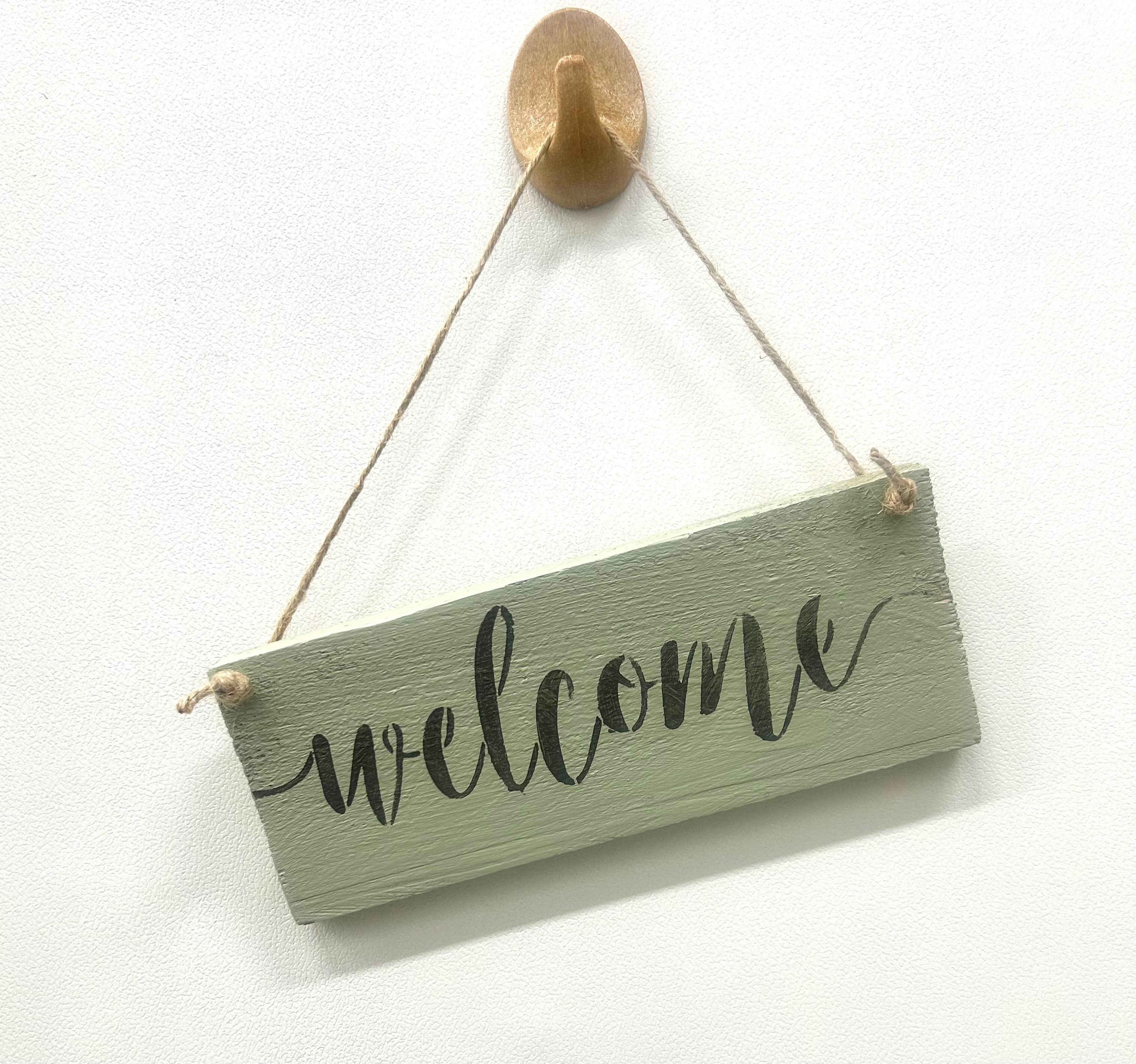 Stoer houten bord WELCOME