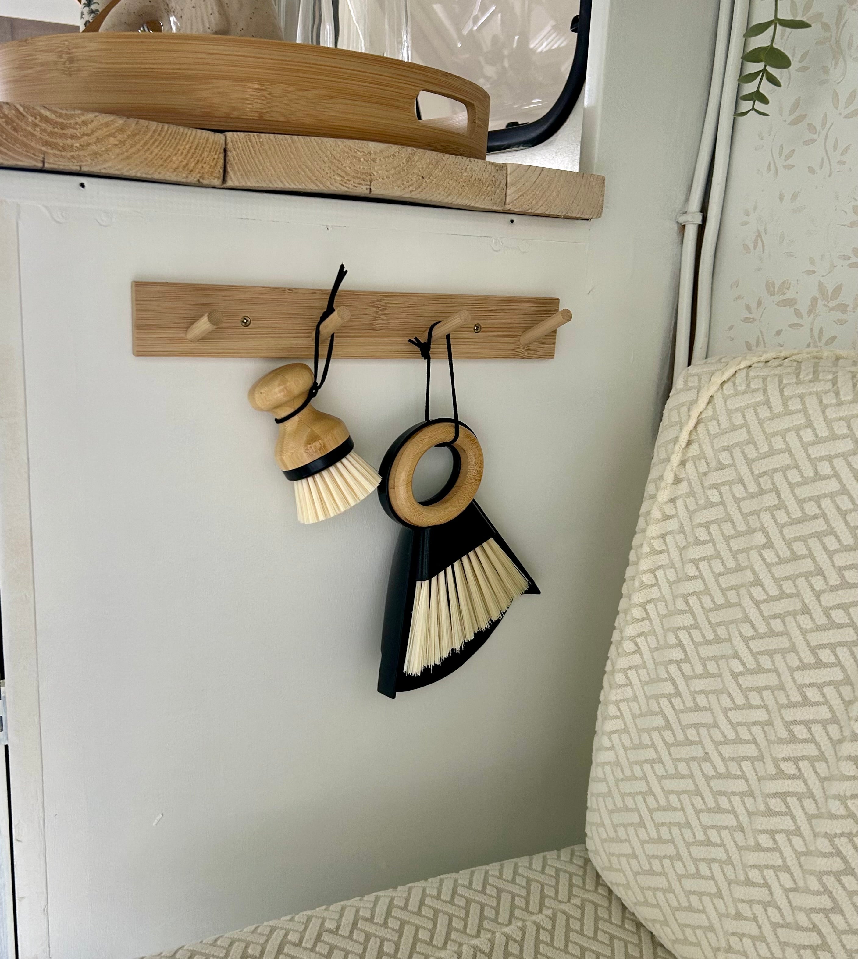 Mini stoffer en blik en afwasborstel, black