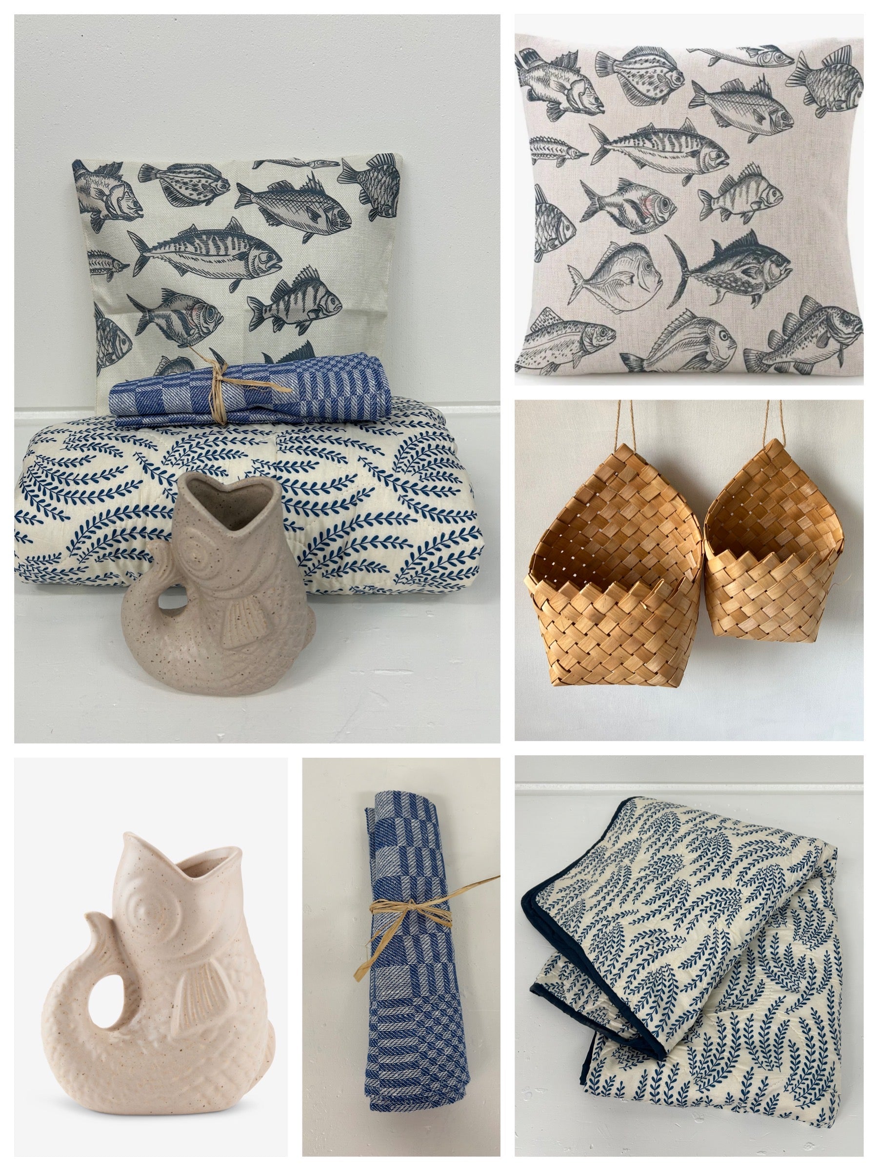 Interieur set blauw/wit beach vibes